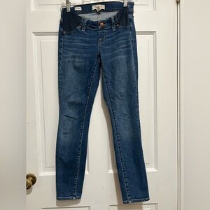 Madewell Women's Skinny Jeans in Medium Blue with Dark Blue Waist Panels